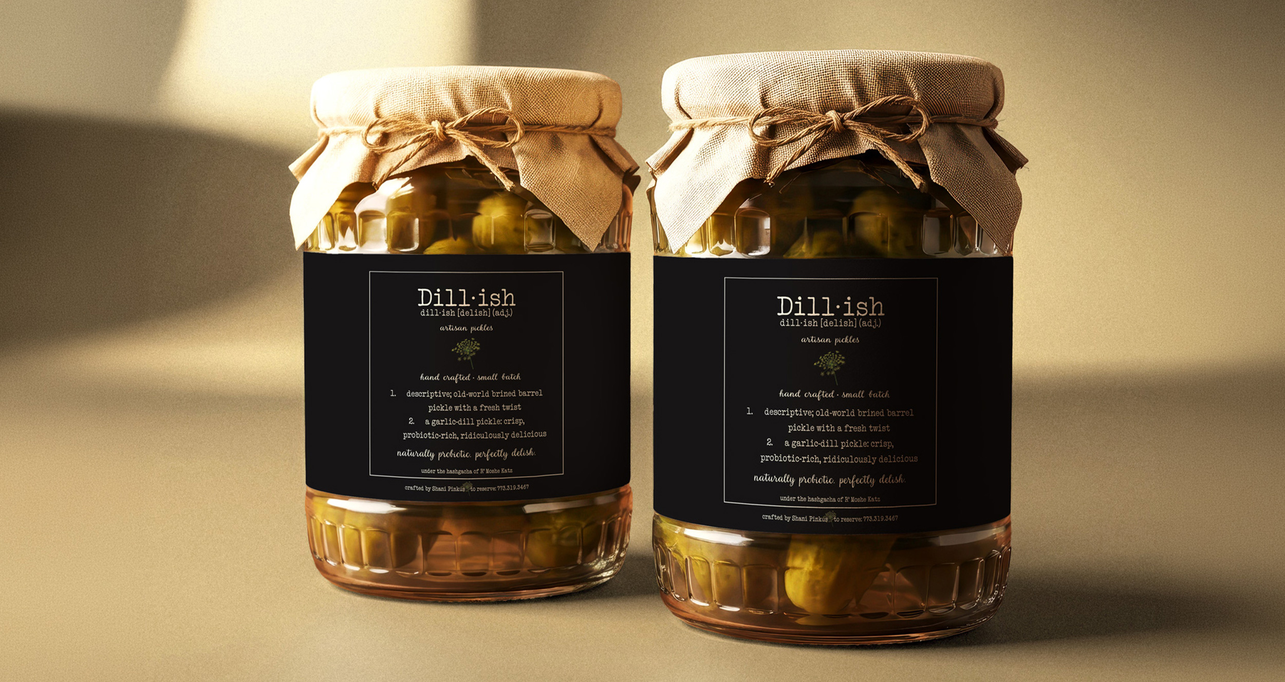 Brand identity and packaging design for Dillish, a handcrafted artisan pickle brand specializing in small-batch garlic dill pickles.