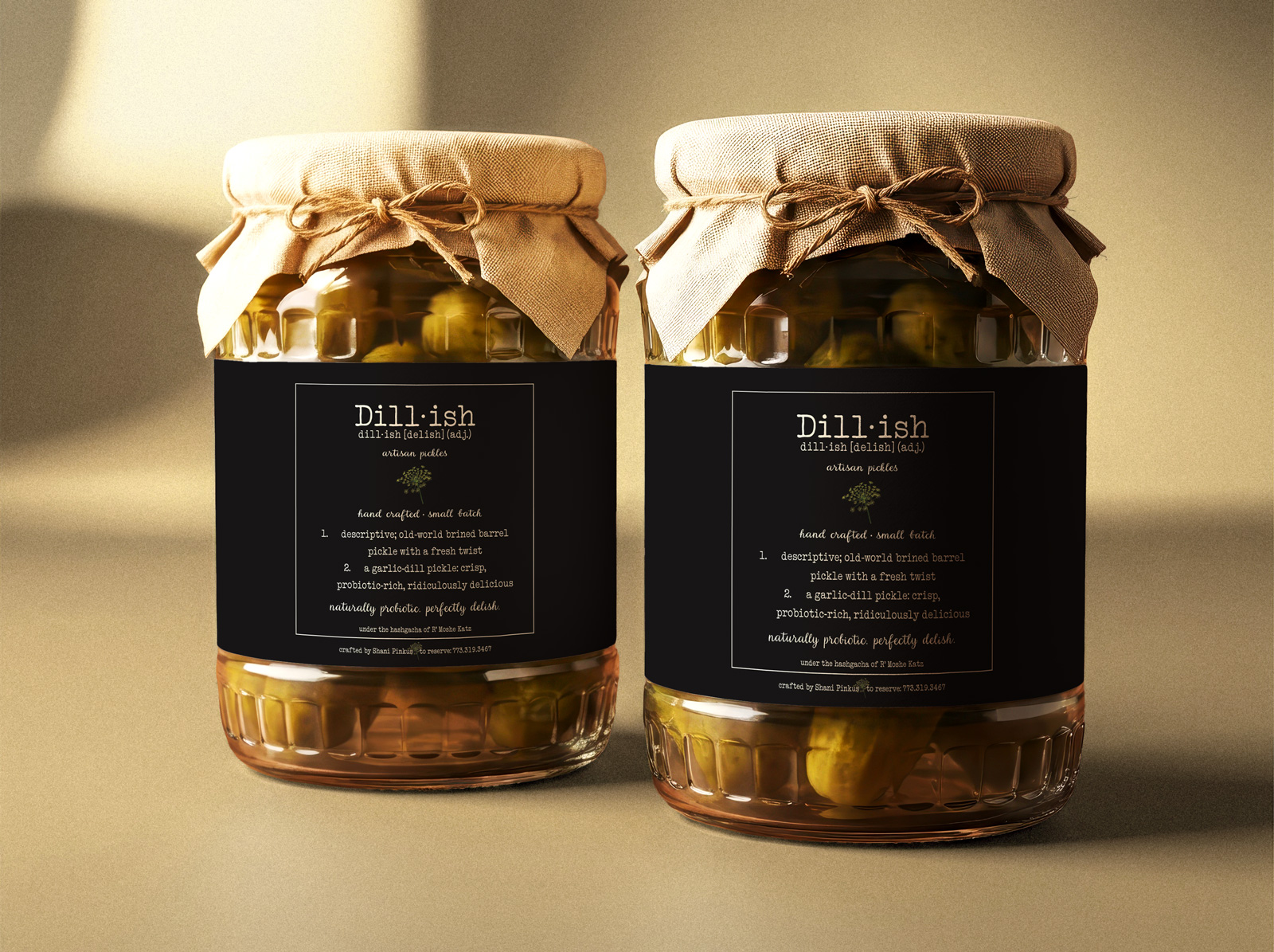 Brand identity and packaging design for Dillish, a handcrafted artisan pickle brand specializing in small-batch garlic dill pickles.