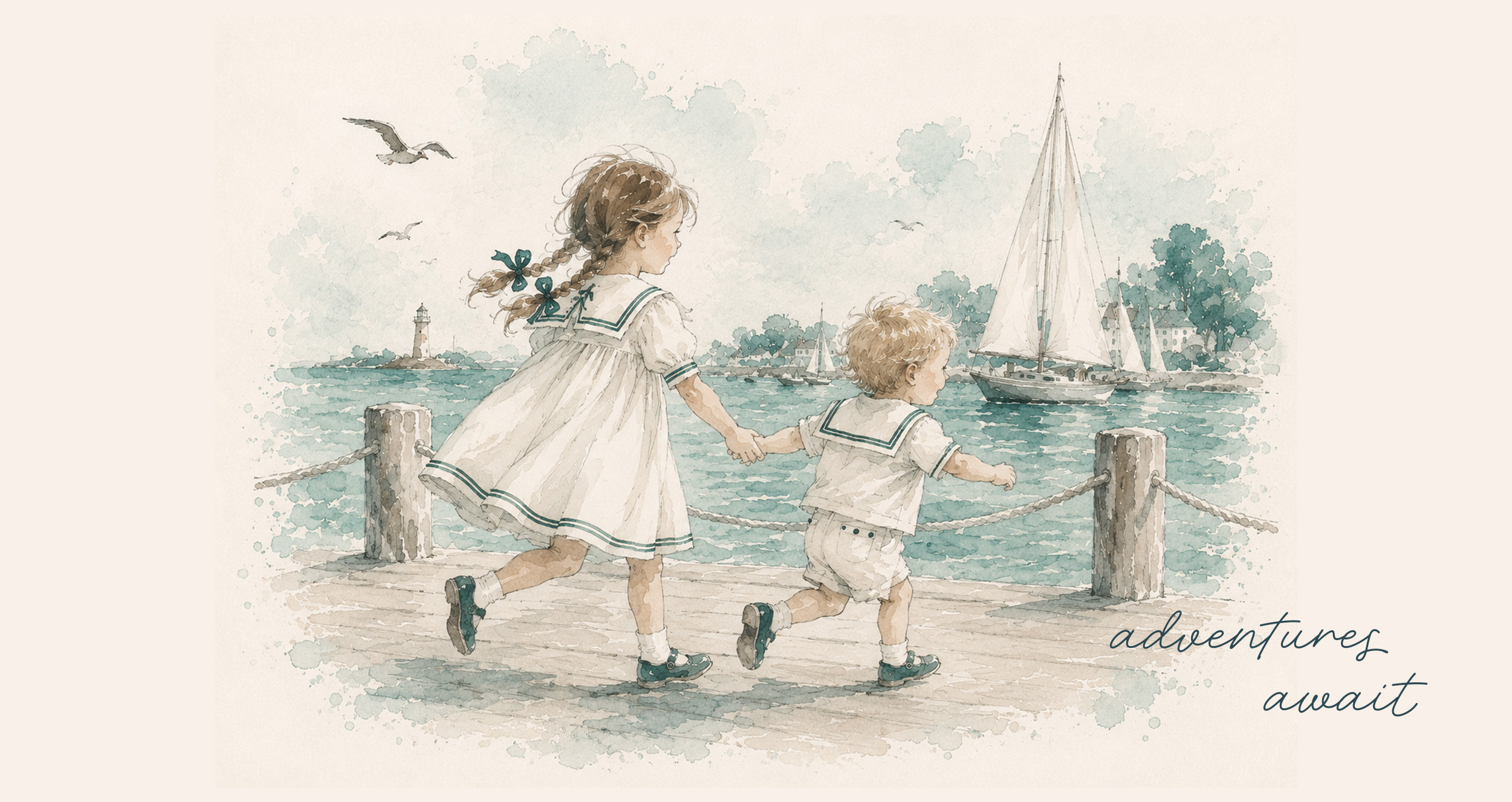 Boutique kids clothing brand geared towards adventure loving kids, yet with a vintage look.